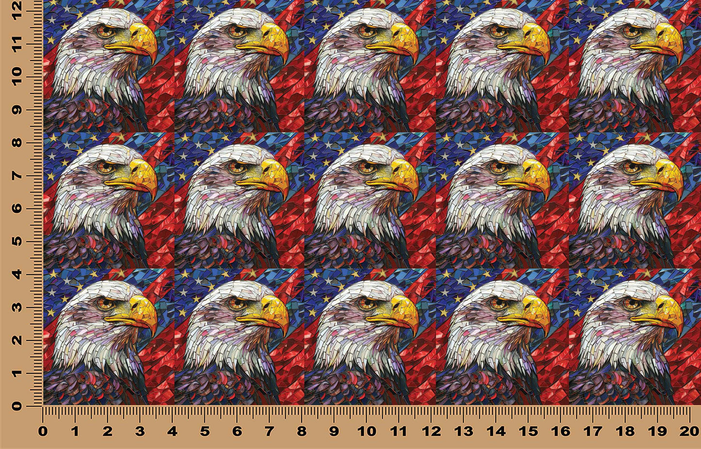 DecoCraft - Elevated Texture - Cherokee Rose - Realistic Stained Glass - American Eagle II