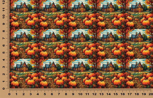 DecoCraft - Elevated Texture - Realistic Stained Glass - Fall Farm