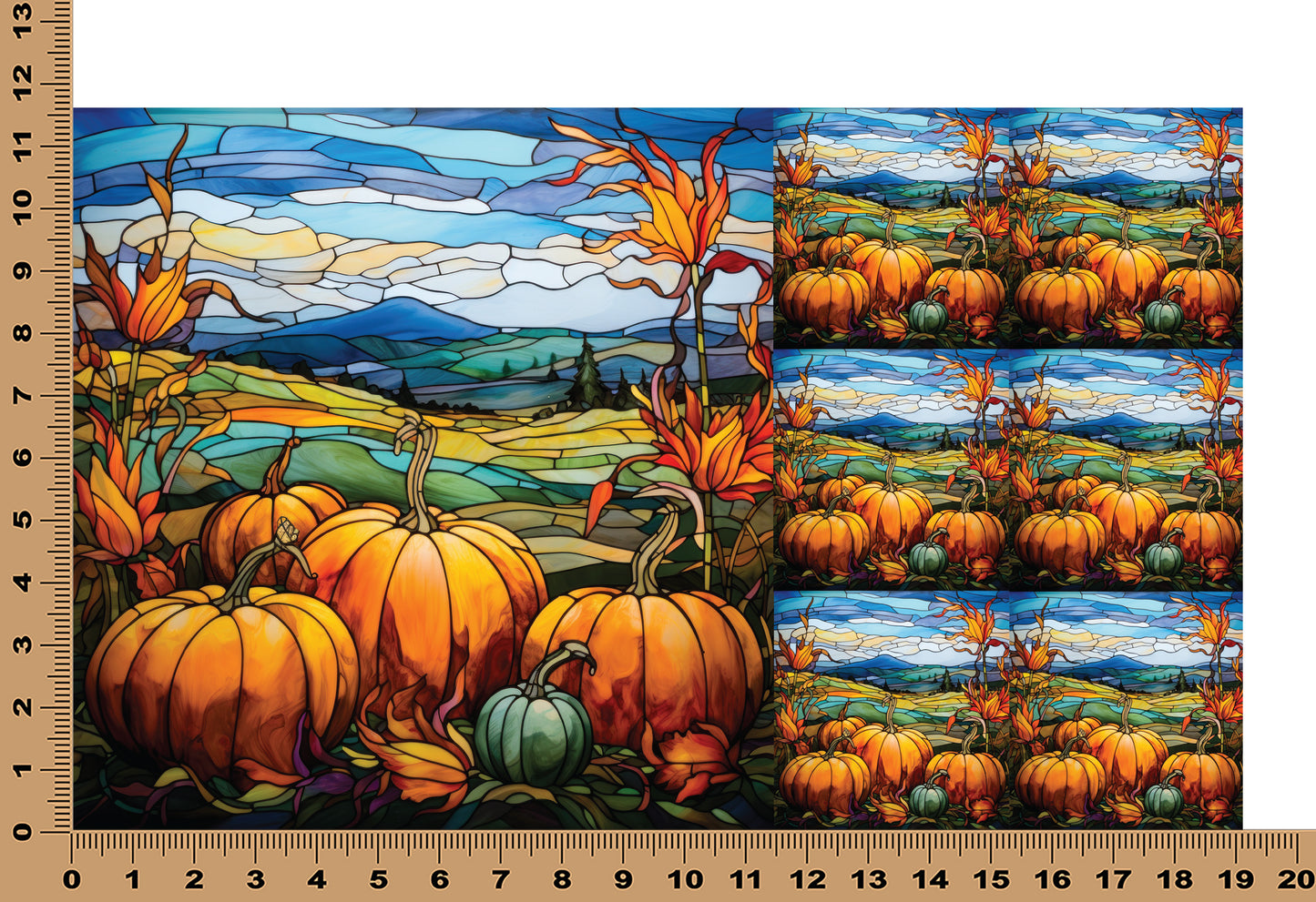 DecoCraft - Elevated Texture - Cherokee Rose - Realistic Stained Glass - Pumpkin Patch