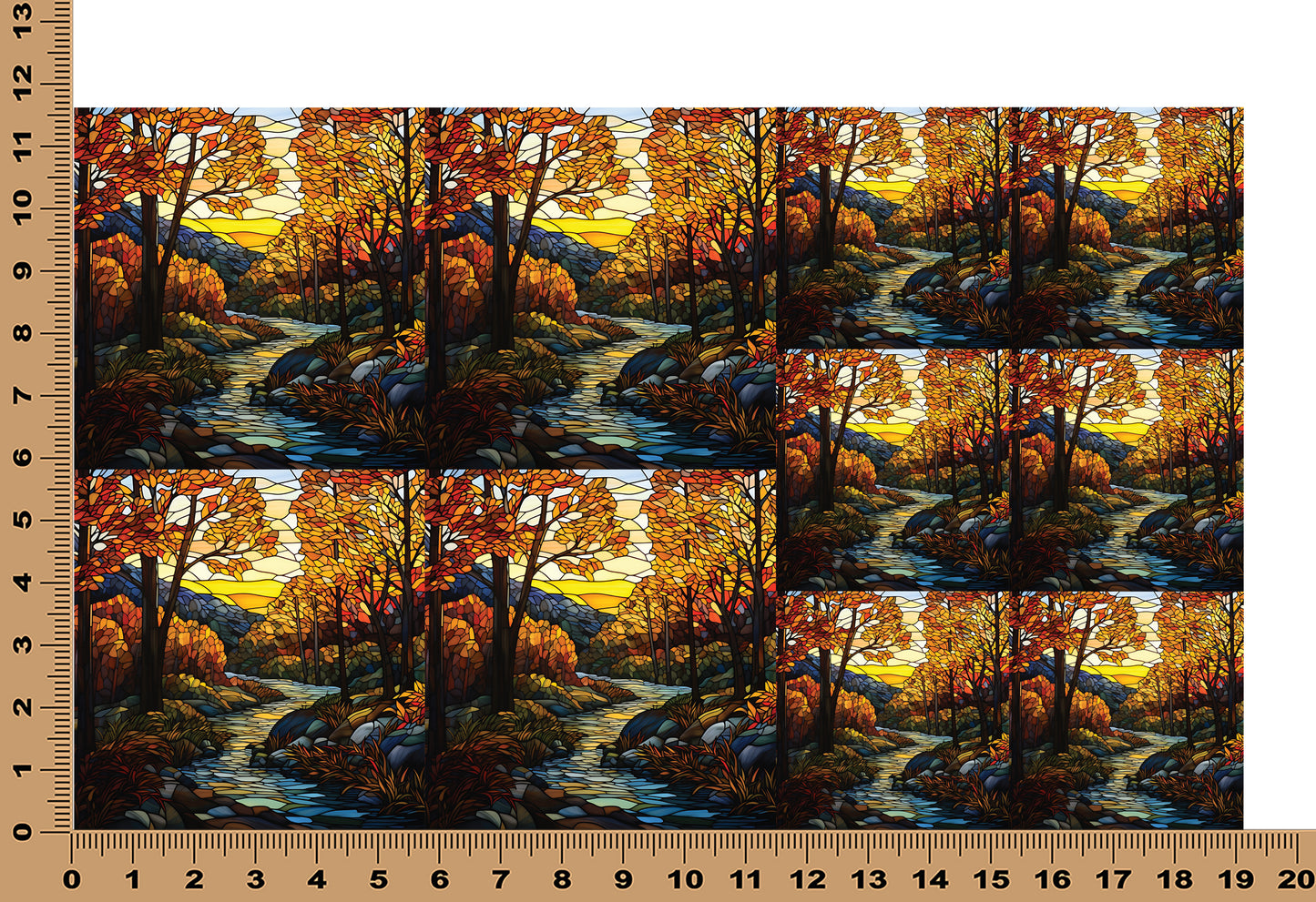 DecoCraft - Elevated Texture - Cherokee Rose - Realistic Stained Glass - Fall Forest