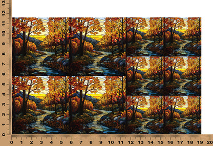 DecoCraft - Elevated Texture - Cherokee Rose - Realistic Stained Glass - Fall Forest