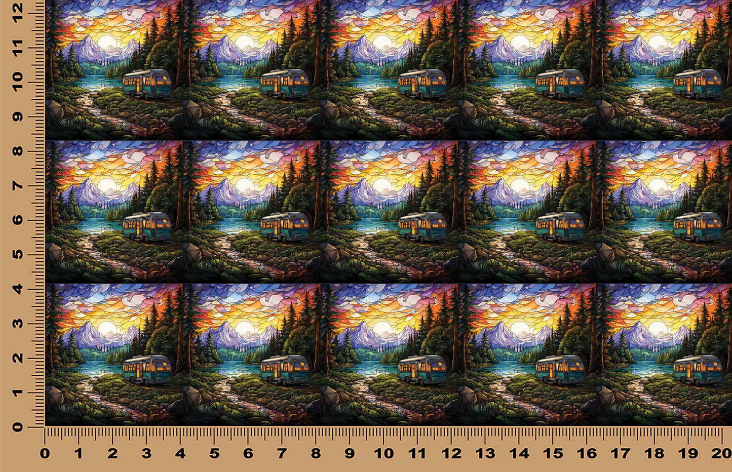 DecoCraft - Elevated Texture - Cherokee Rose - Realistic Stained Glass - Camper Bus