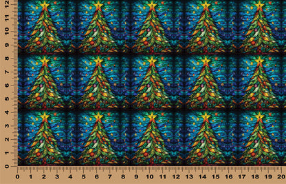 DecoCraft - Elevated Texture - Cherokee Rose - Realistic Stained Glass - Holiday Charm - Christmas Tree