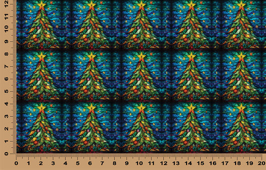 DecoCraft - Elevated Texture - Realistic Stained Glass - Holiday Charm - Christmas Tree