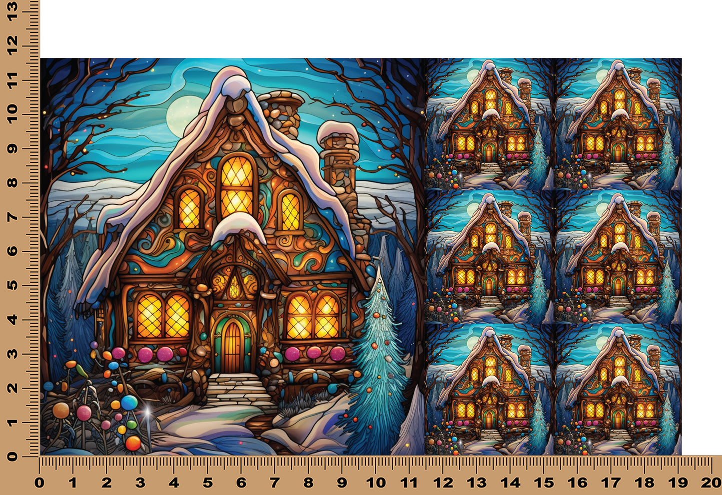 DecoCraft - Elevated Texture - Cherokee Rose - Realistic Stained Glass - Holiday Charm - Gingerbread House