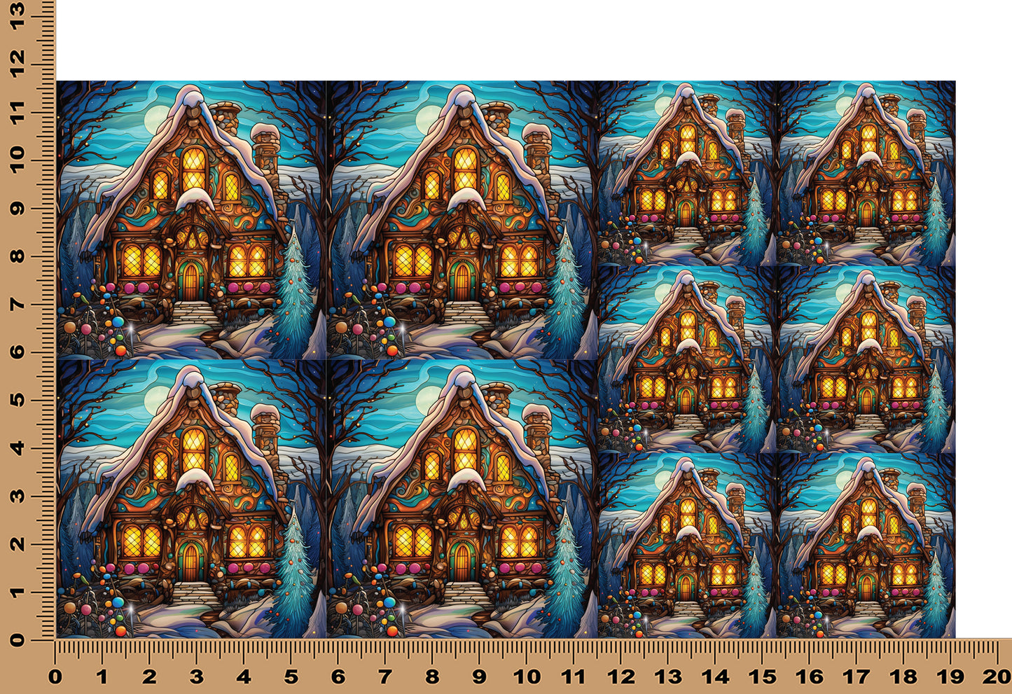 DecoCraft - Elevated Texture - Cherokee Rose - Realistic Stained Glass - Holiday Charm - Gingerbread House