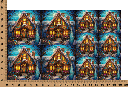 DecoCraft - Elevated Texture - Cherokee Rose - Realistic Stained Glass - Holiday Charm - Gingerbread House