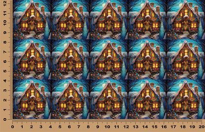 DecoCraft - Elevated Texture - Cherokee Rose - Realistic Stained Glass - Holiday Charm - Gingerbread House