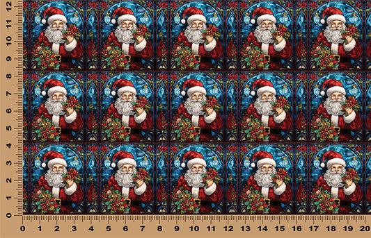 DecoCraft - Elevated Texture - Realistic Stained Glass - Christmas Fun - Santa