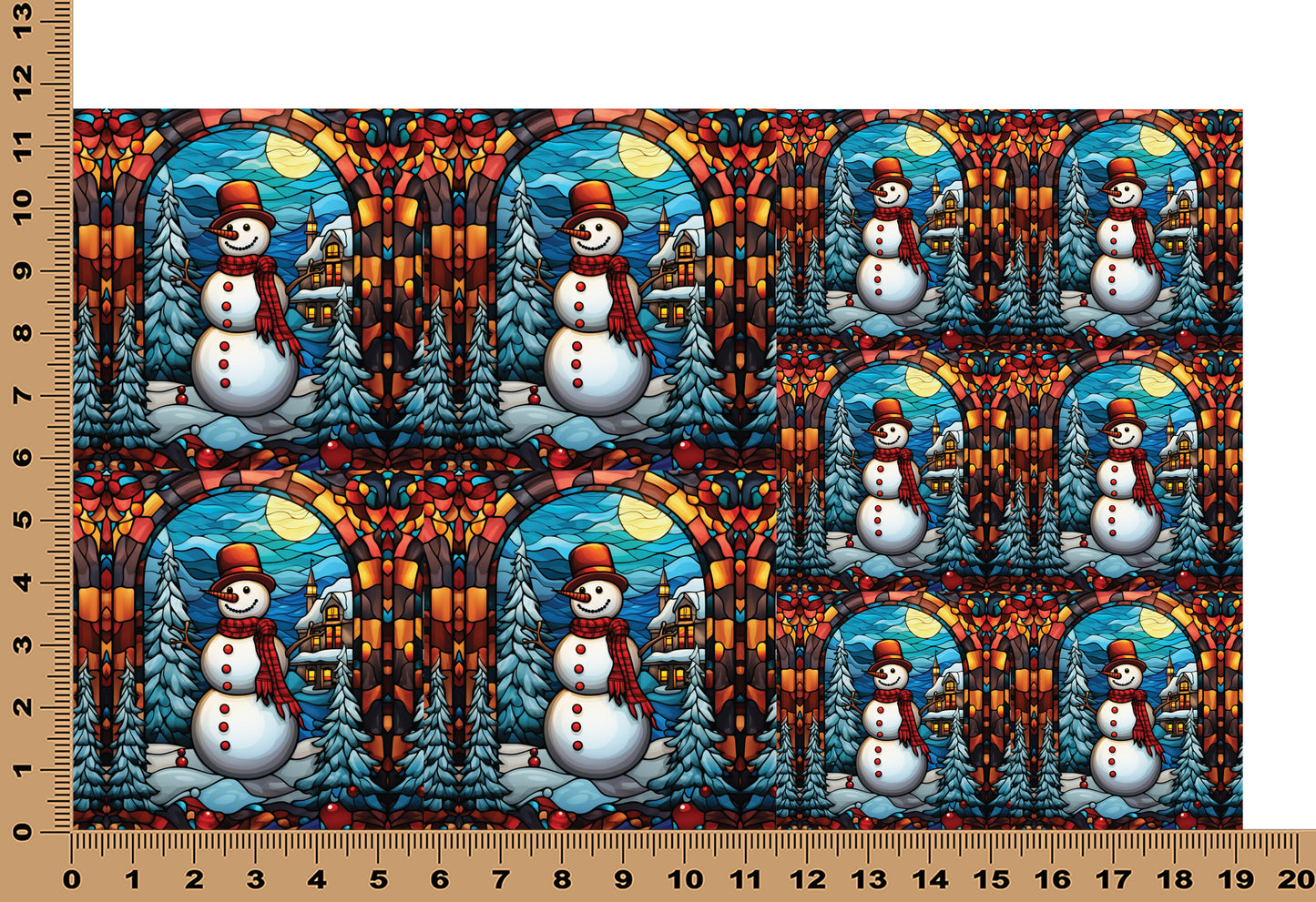 DecoCraft - Elevated Texture - Cherokee Rose - Realistic Stained Glass - Christmas Fun - Snowman