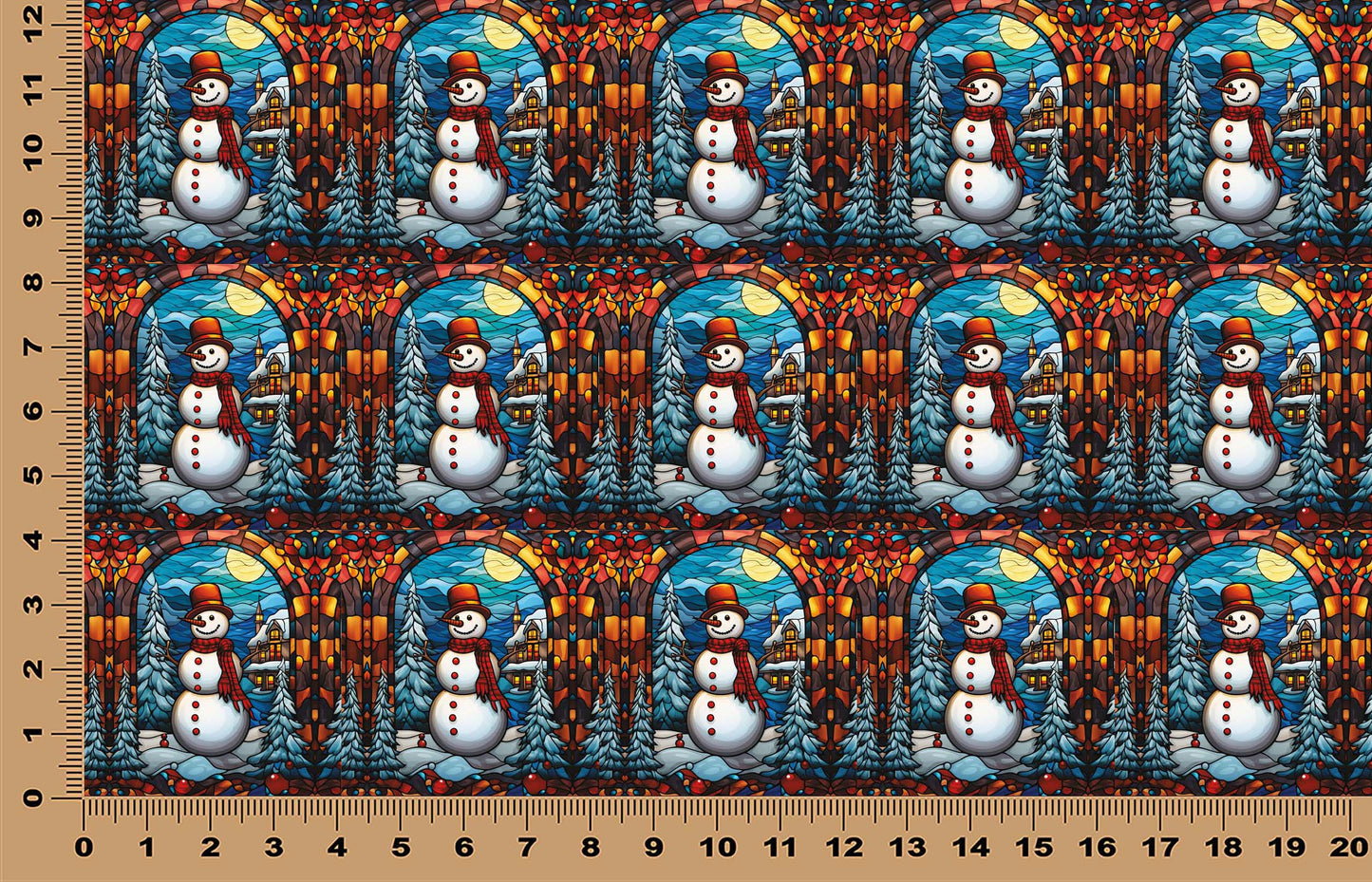 DecoCraft - Elevated Texture - Cherokee Rose - Realistic Stained Glass - Christmas Fun - Snowman