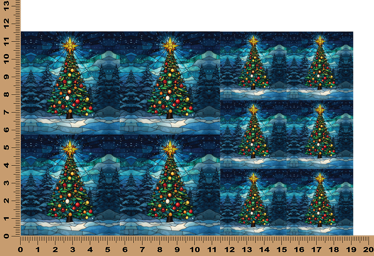 DecoCraft - Elevated Texture - Cherokee Rose - Realistic Stained Glass - Christmas Fun - Christmas Tree