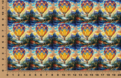 DecoCraft - Elevated Texture - Cherokee Rose - Realistic Stained Glass - Hot Air Balloon - Yellow