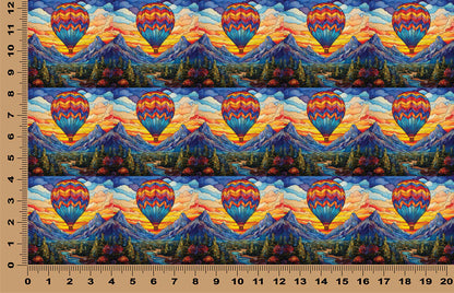 DecoCraft - Elevated Texture - Cherokee Rose - Realistic Stained Glass - Hot Air Balloon - Blue