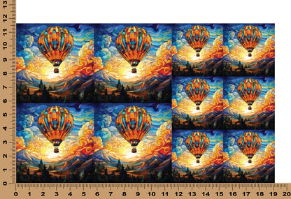 DecoCraft - Elevated Texture - Cherokee Rose - Realistic Stained Glass - Hot Air Balloon - Orange