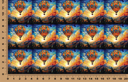 DecoCraft - Elevated Texture - Cherokee Rose - Realistic Stained Glass - Hot Air Balloon - Orange