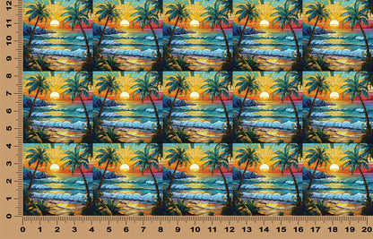 DecoCraft - Elevated Texture - Cherokee Rose - Realistic Stained Glass - Ocean Sunset - Golden Reflection