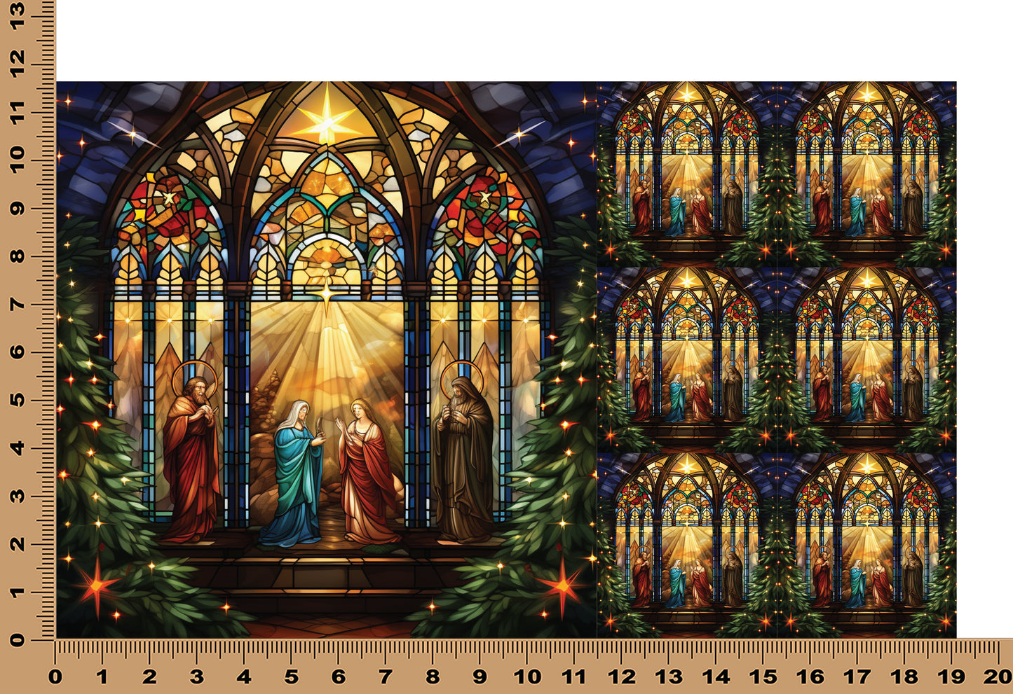 DecoCraft - Elevated Texture - Cherokee Rose - Realistic Stained Glass - Silent Night - By Star Light