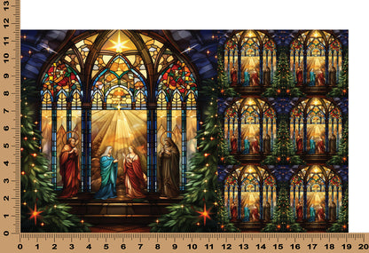 DecoCraft - Elevated Texture - Cherokee Rose - Realistic Stained Glass - Silent Night - By Star Light