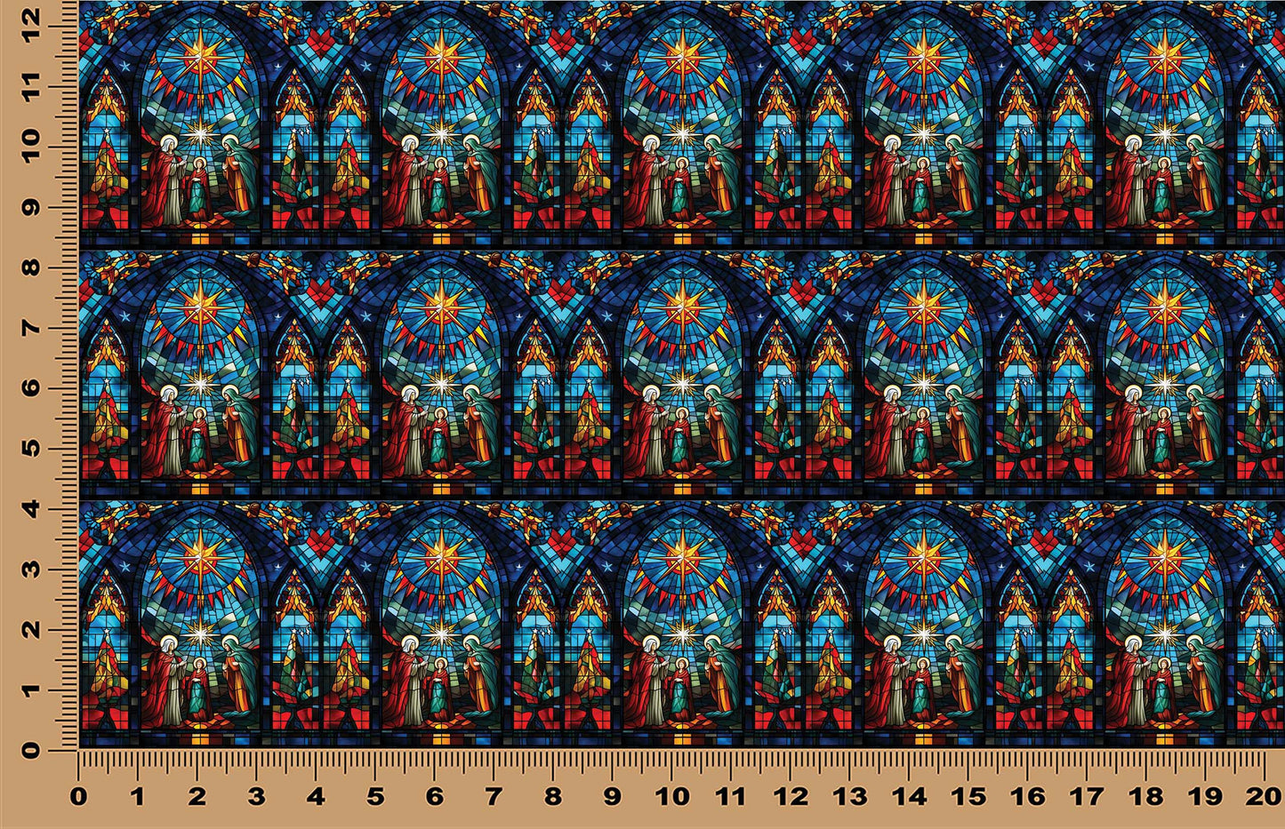 DecoCraft - Elevated Texture - Cherokee Rose - Realistic Stained Glass - Silent Night - Blue Glass