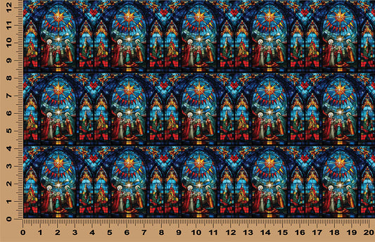 DecoCraft - Elevated Texture - Realistic Stained Glass - Silent Night - Blue Glass