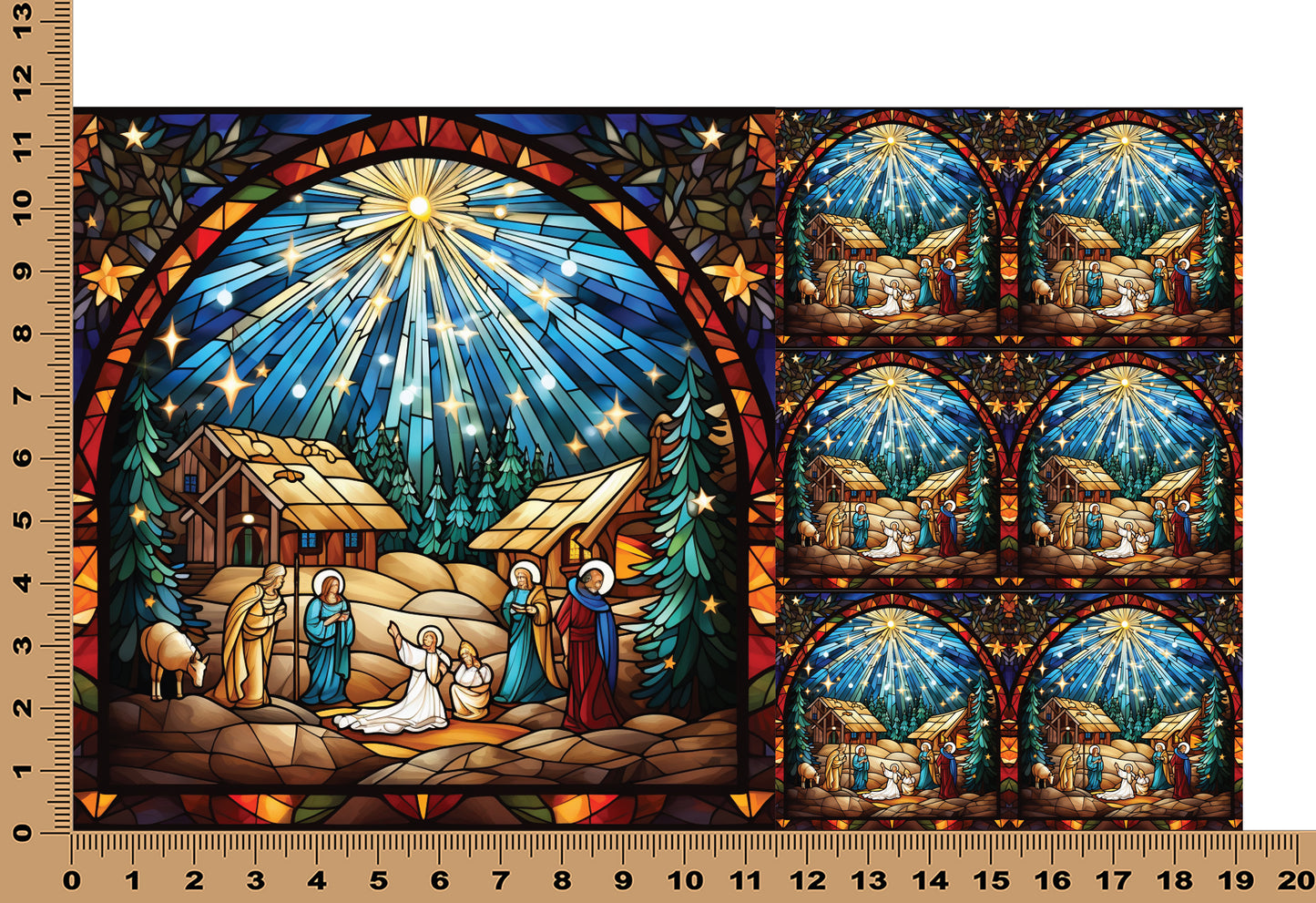 DecoCraft - Elevated Texture - Cherokee Rose - Realistic Stained Glass - Silent Night - Holy Night