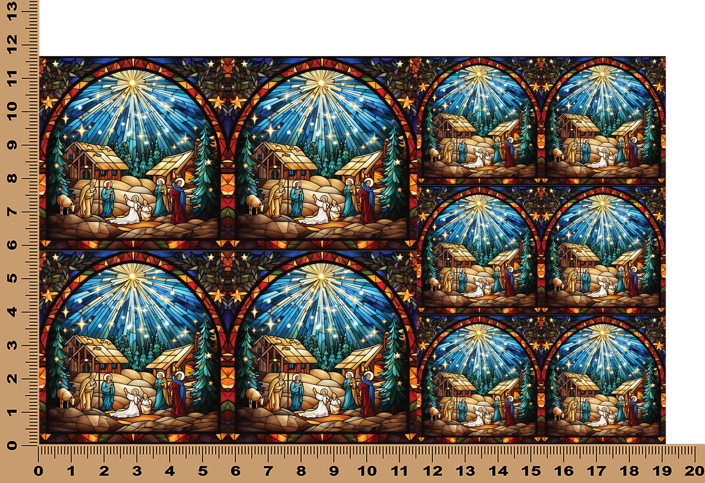 DecoCraft - Elevated Texture - Cherokee Rose - Realistic Stained Glass - Silent Night - Holy Night
