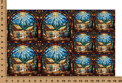 DecoCraft - Elevated Texture - Cherokee Rose - Realistic Stained Glass - Silent Night - Holy Night