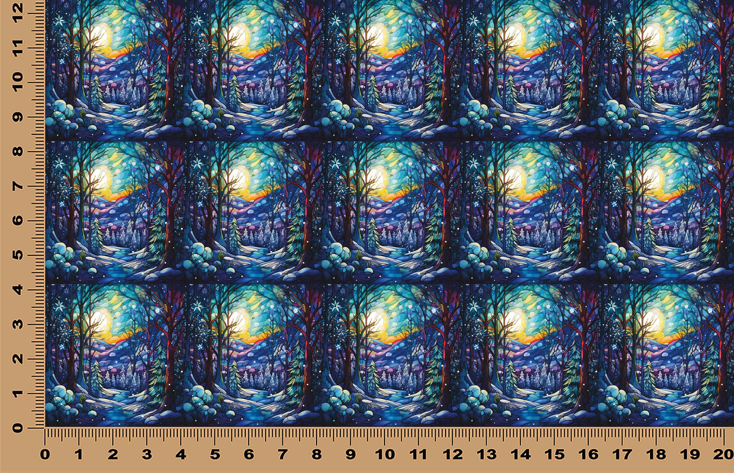 DecoCraft - Elevated Texture - Cherokee Rose - Realistic Stained Glass - Winter Landscape - Winter Forest