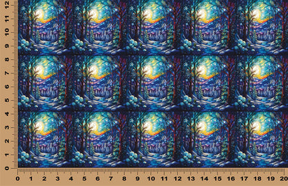 DecoCraft - Elevated Texture - Cherokee Rose - Realistic Stained Glass - Winter Landscape - Winter Forest