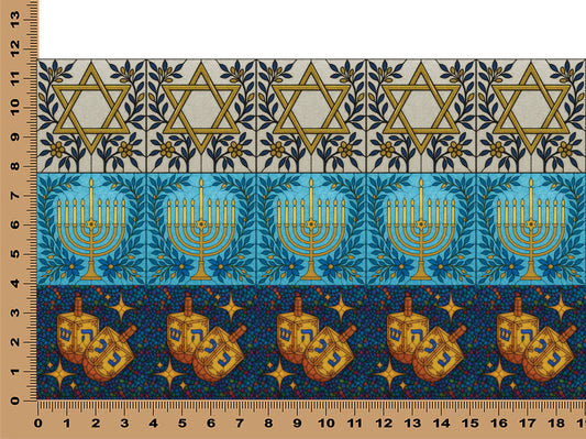 DecoCraft - Elevated Texture - Realistic Stained Glass - Hanukkah Trio