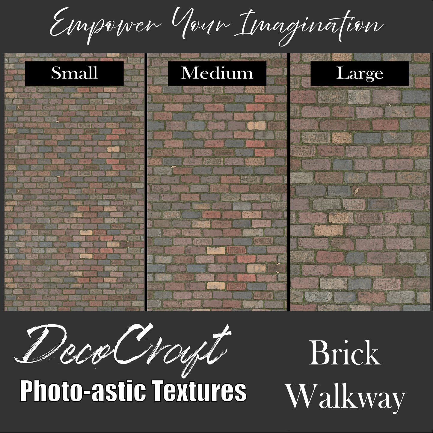 DecoCraft - Photo-astic Textures (Flat) - Brick Walkway - Multiple sizes available