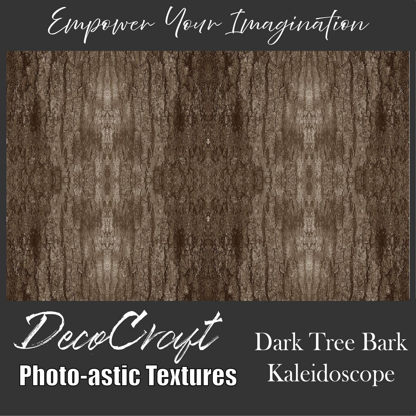 DecoCraft - Photo-astic Textures (Flat) - Dark Tree Bark Kaleidoscope