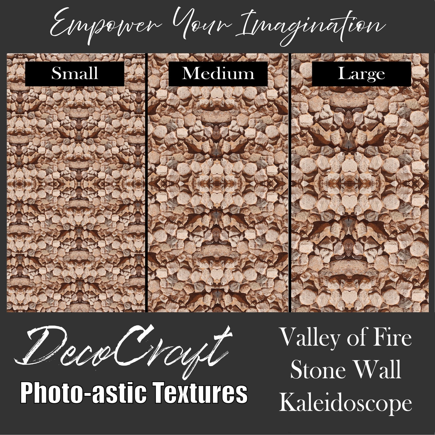 DecoCraft - Photo-astic Textures (Flat) -Valley of Fire - Stone Wall - Multiple sizes available