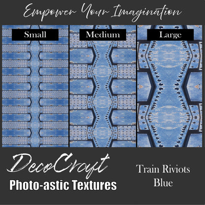 DecoCraft - Photo-astic Textures (Flat) -Valley of Fire - Train Rivets - Blue - Multiple sizes available