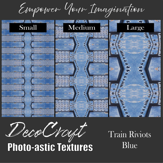 DecoCraft - Photo-astic Textures (Flat) -Valley of Fire - Train Rivets - Blue - Multiple sizes available