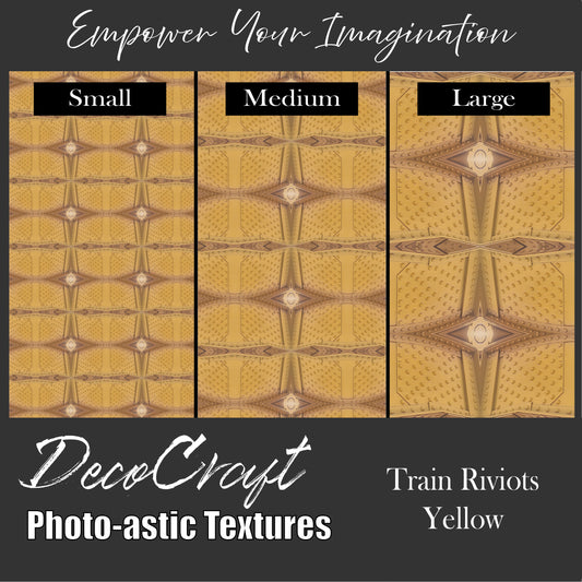 DecoCraft - Photo-astic Textures (Flat) -Valley of Fire - Train Rivets - Yellow - Multiple sizes available
