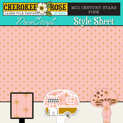 DecoCraft - Cherokee Rose - Style Sheet - Midcentury Stars - Pink