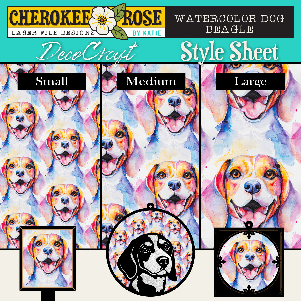 DecoCraft - Cherokee Rose - Style Sheet - Watercolor Beagle