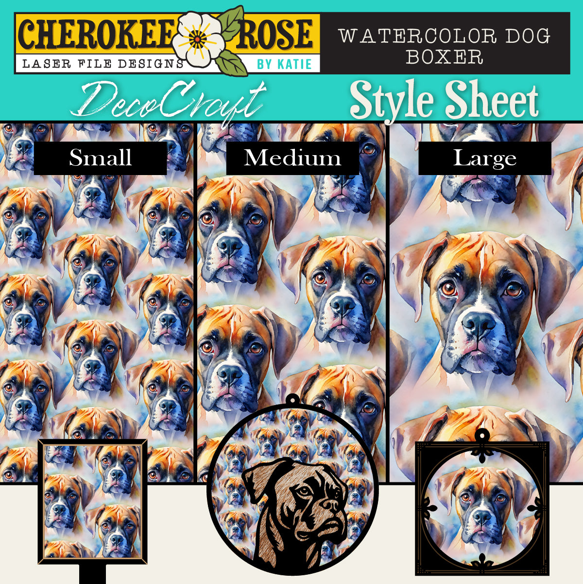 DecoCraft - Cherokee Rose - Style Sheet - Watercolor Boxer