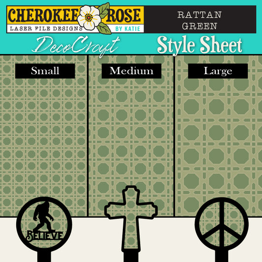 DecoCraft - Cherokee Rose - Style Sheet - Rattan Green