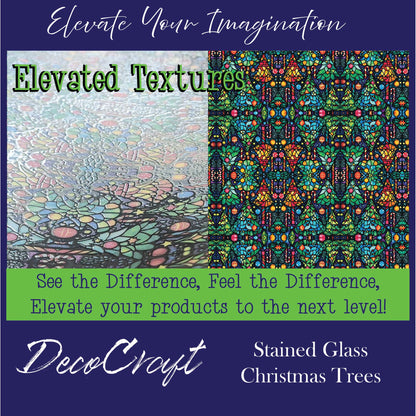 DecoCraft - Elevated Textures - Realistic Stained Glass - Christmas Trees