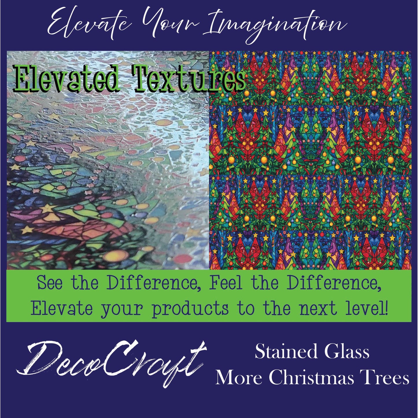 DecoCraft - Elevated Textures - Realistic Stained Glass - More Christmas Trees