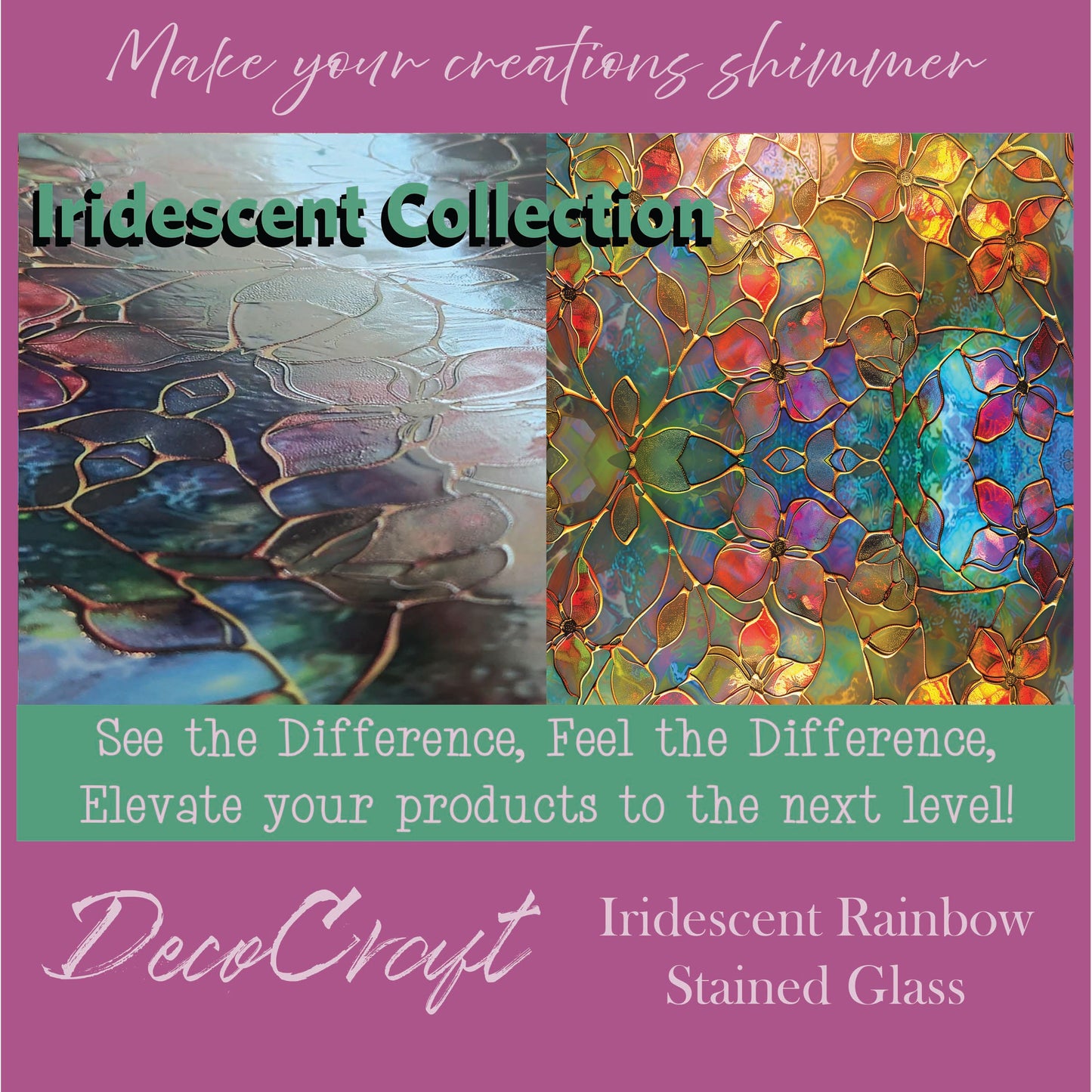 DecoCraft - Iridescent Collection - Stained Glass - Rainbow