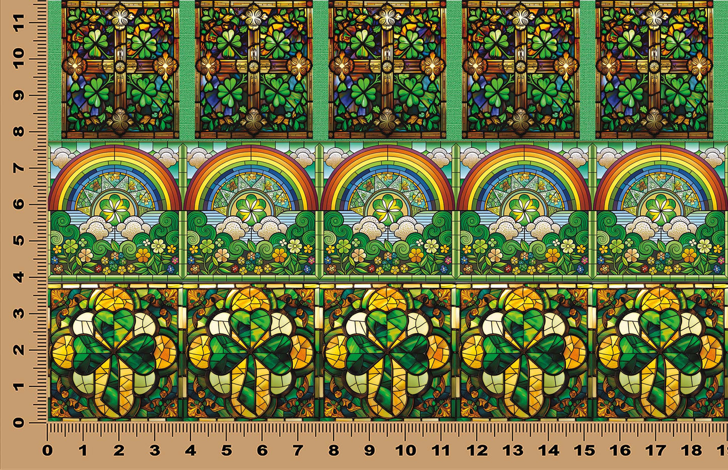 DecoCraft - Elevated Texture - Cherokee Rose - Realistic Stained Glass - Lucky Shamrocks