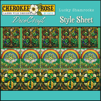 DecoCraft - Elevated Texture - Cherokee Rose - Realistic Stained Glass - Lucky Shamrocks
