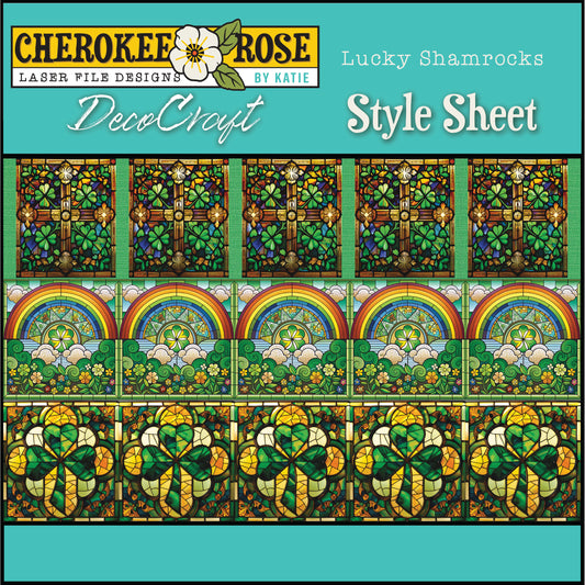 DecoCraft - Elevated Texture - Cherokee Rose - Realistic Stained Glass - Lucky Shamrocks
