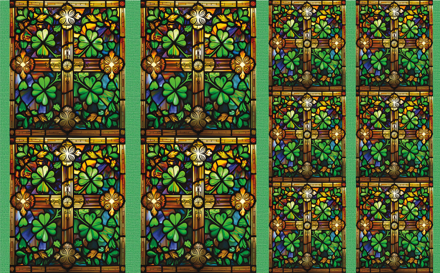 DecoCraft - Elevated Texture - Cherokee Rose - Realistic Stained Glass - Lucky Shamrocks - Celtic Garden Glass