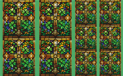 DecoCraft - Elevated Texture - Cherokee Rose - Realistic Stained Glass - Lucky Shamrocks - Celtic Garden Glass
