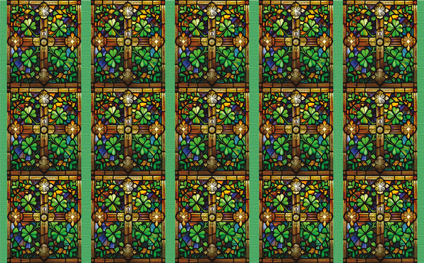 DecoCraft - Elevated Texture - Cherokee Rose - Realistic Stained Glass - Lucky Shamrocks - Celtic Garden Glass